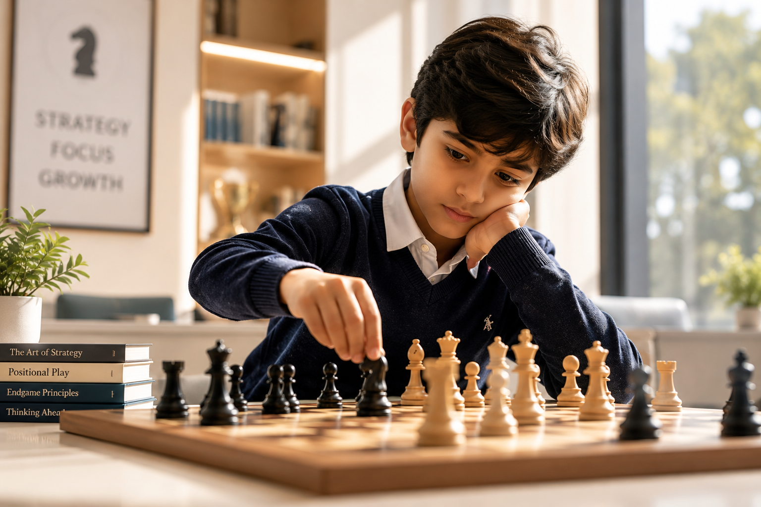 Students playing chess at EmberKids Academy